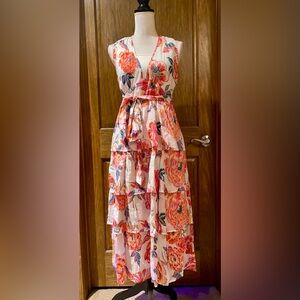 Banjanan Pink and Orange Floral Dress